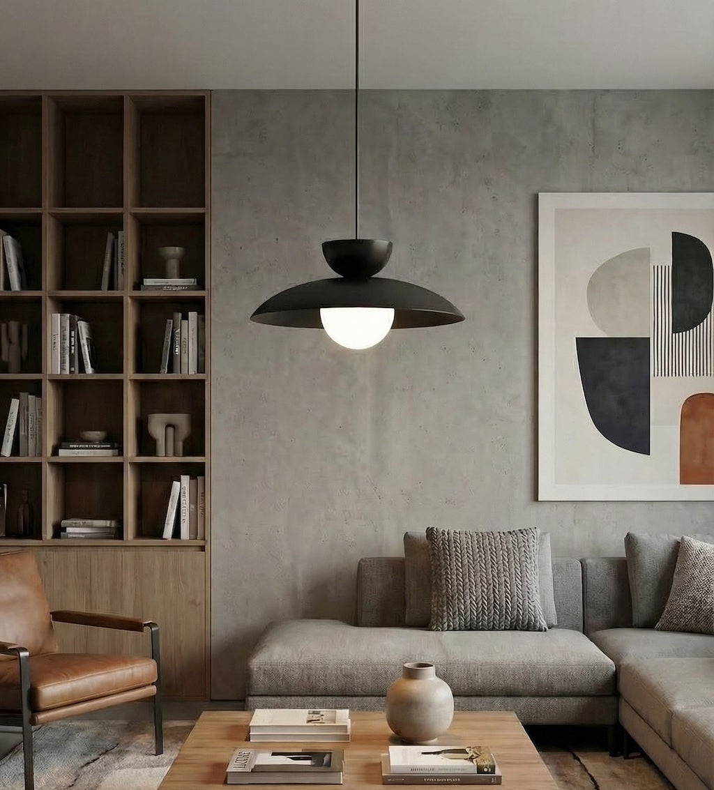 Hanglamp gepoedercoat staal en glas Mulan, zwart, 1 lamp, G9, Ø 10 cm kap, eettafel en kookeiland