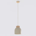 Hanglamp gepoedercoat staal en multiplex Vigo 1 Scandinavisch, beige, Ø 18 cm, 1 lichtpunt E27, hoogte verstelbaar