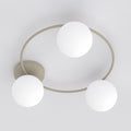Plafondlamp gepoedercoat staal en glas Sopra, beige, Ø 47 cm, 3 fittingen E14 voor woonkamer, slaapkamer en hal