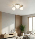 Plafondlamp gepoedercoat staal en glas Sopra, beige, Ø 47 cm, 3 fittingen E14 voor woonkamer, slaapkamer en hal