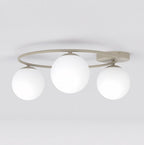 Plafondlamp gepoedercoat staal en glas Sopra, beige, Ø 47 cm, 3 fittingen E14 voor woonkamer, slaapkamer en hal