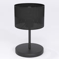 Tafellamp gepoedercoat staal minimalistisch Karbon zwart, stoffen kap Ø 20 cm, E27 – bureau en nachtkastje