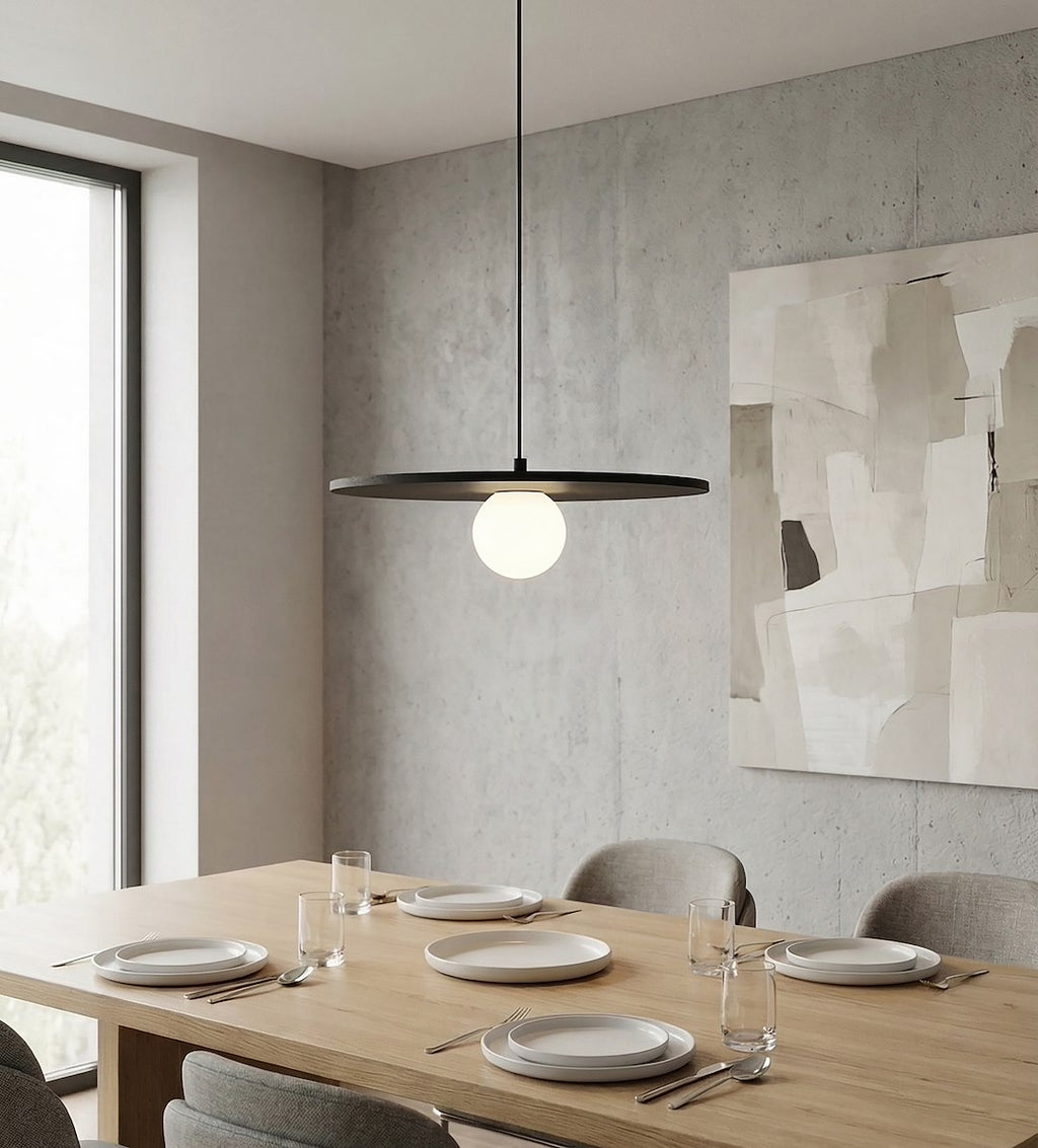 Hanglamp vilt en gepoedercoat staal Calma boho zwart, Ø 40 cm, 1 fitting G9, voor slaapkamer of woonkamer