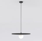 Hanglamp vilt en gepoedercoat staal Calma boho zwart, Ø 40 cm, 1 fitting G9, voor slaapkamer of woonkamer