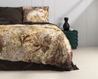 Dekbedovertrek katoensatijn Wild Inferno taupe 240 x 220 cm, met 2 kussenslopen 60 x 70 cm