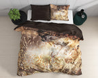 Dekbedovertrek katoensatijn Wild Inferno taupe 240 x 220 cm, met 2 kussenslopen 60 x 70 cm