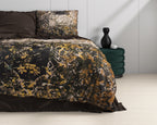 Dekbedovertrek katoensatijn Wild Granite zwart 200 x 220 cm, met kussenslopen 60 x 70 cm