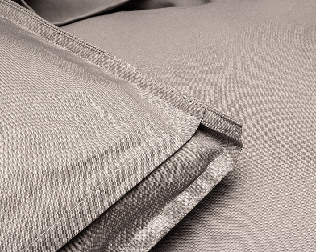Dekbedovertrek Egyptisch katoen perkal T200 effen taupe 200 x 200/260 cm, met hotelsluiting kussenslopen 80 x 80 cm
