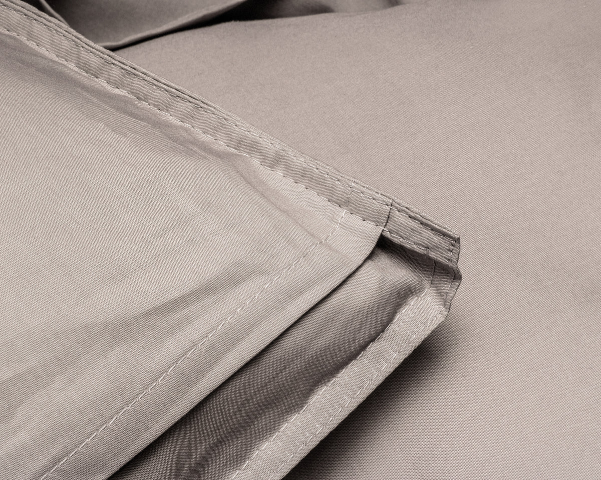 Dekbedovertrek Egyptisch katoen perkal T200 effen taupe 200 x 200/260 cm, met hotelsluiting kussenslopen 80 x 80 cm