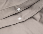 Dekbedovertrek Egyptisch katoen perkal T200 effen taupe 200 x 200/260 cm, met hotelsluiting kussenslopen 80 x 80 cm