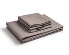 Dekbedovertrek Egyptisch katoen perkal T200 effen taupe 200 x 200/260 cm, met hotelsluiting kussenslopen 80 x 80 cm