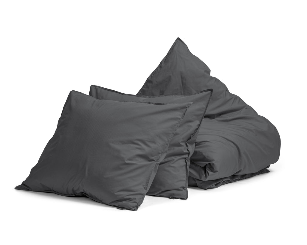 Dekbedovertrek Egyptisch katoen perkal T200 antraciet 240 x 200/260 cm, met kussenslopen 80 x 80 cm