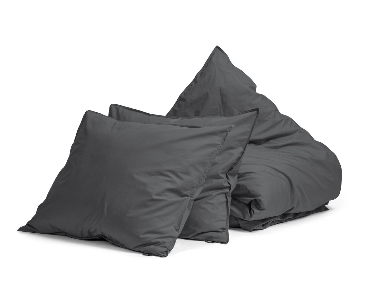 Dekbedovertrek Egyptisch katoen perkal T200 antraciet 240 x 200/260 cm, met kussenslopen 80 x 80 cm