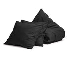 Dekbedovertrek Egyptisch katoen perkal effen zwart 200 x 200/260 cm, met kussenslopen 80 x 80 cm