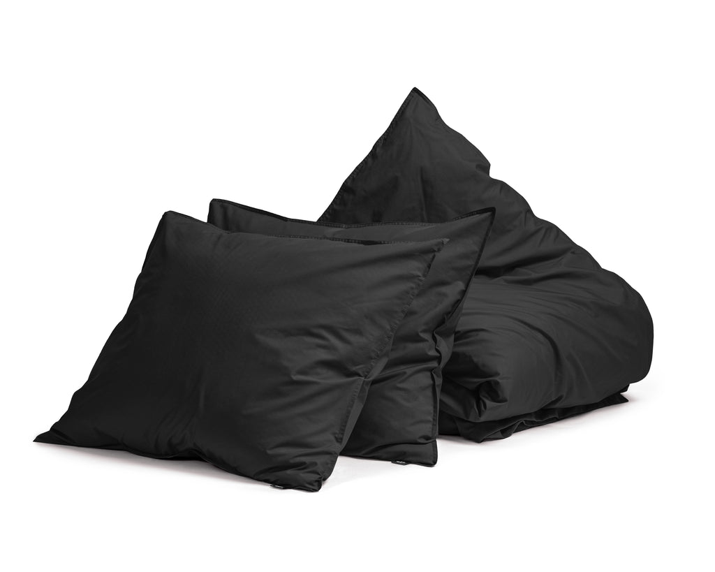 Dekbedovertrek Egyptisch katoen perkal effen zwart 240 x 200/260 cm, met kussenslopen 80 x 80 cm