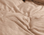 Dekbedovertrek fluweel velvet effen huidkleurig 140 x 220 cm, met kussenslopen 60 x 70 cm