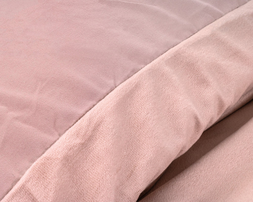 Dekbedovertrek fluweel effen roze 140 x 220 cm, met 1 kussensloop 60 x 70 cm voor de slaapkamer