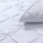 Dekbedovertrek katoen pintuck Salvador wit 200 x 220 cm, met kussenslopen 60 x 70 cm