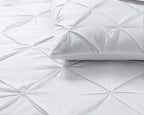 Dekbedovertrek katoen pintuck Salvador wit 200 x 220 cm, met kussenslopen 60 x 70 cm