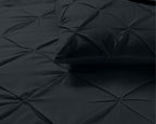Dekbedovertrek katoen ranforce pintuck zwart 200 x 220 cm, met kussenslopen 60 x 70 cm