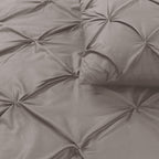 Dekbedovertrek katoen pintuck Salvador taupe 200 x 220 cm, met 2 kussenslopen 60 x 70 cm