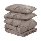 Dekbedovertrek katoen pintuck Salvador taupe 200 x 220 cm, met 2 kussenslopen 60 x 70 cm