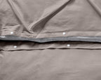 Dekbedovertrek katoen pintuck Salvador taupe 200 x 220 cm, met 2 kussenslopen 60 x 70 cm