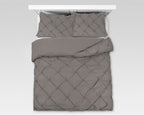 Dekbedovertrek katoen pintuck Salvador taupe 240 x 220 cm, met 2 kussenslopen 60 x 70 cm
