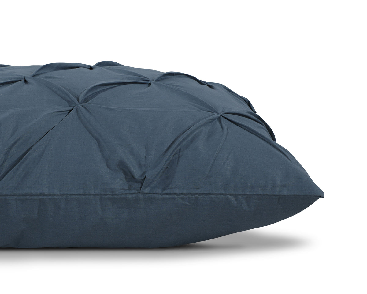 Dekbedovertrek katoen pintuck Salvador blauw 140 x 220 cm, met 1 kussensloop 60 x 70 cm