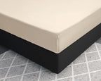Hoeslaken katoensatijn zand 120 x 200 cm, hoekhoogte 30 cm, dichtgeweven T210 voor de slaapkamer