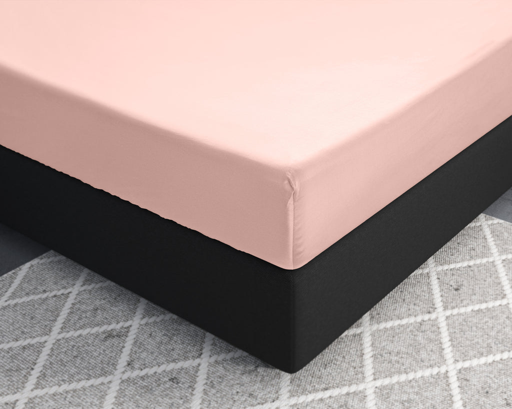 Hoeslaken katoensatijn roze 70 x 200 cm, hoekhoogte 30 cm, voor de slaapkamer
