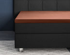 Hoeslaken voor topper katoensatijn T210 bruin 160 x 220 cm, hoekhoogte 15 cm