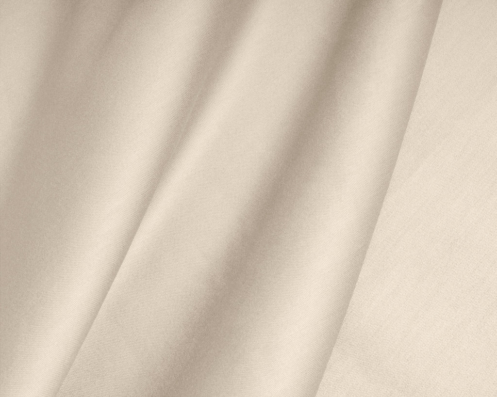 Hoeslaken katoensatijn T210 zand 180 x 200 cm voor topper, hoekhoogte 15 cm