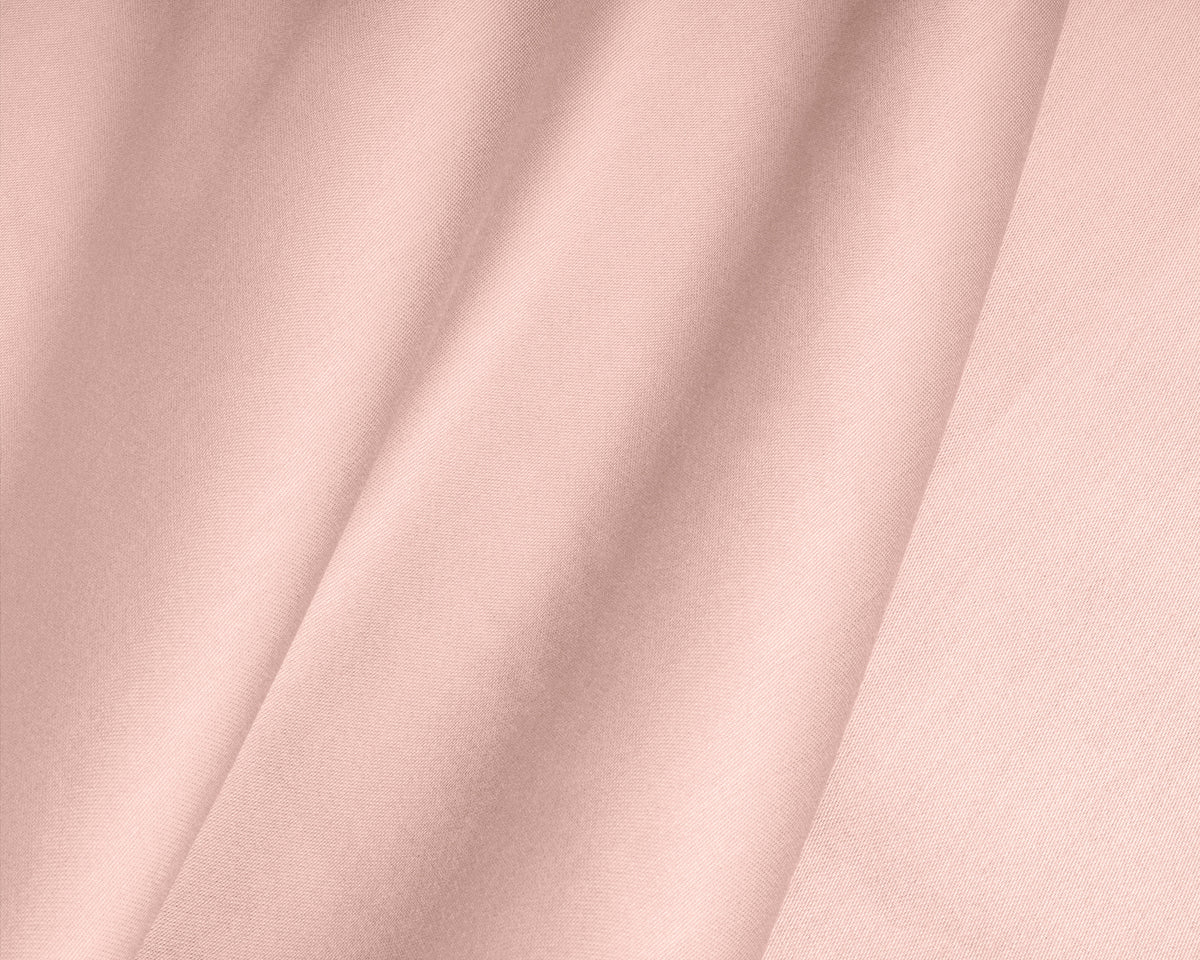 Topperhoeslaken katoensatijn T210 roze 160 x 200 cm, met elastiek rondom voor de slaapkamer