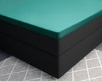 Splittopper hoeslaken katoensatijn donkergroen 180 x 200 cm, hoekhoogte 15 cm, voor split-oplegmatras
