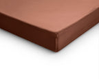 Splittopper hoeslaken katoensatijn bruin 180 x 200 cm, geschikt voor split-oplegmatrassen tot 12 cm