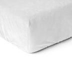 Hoeslaken velvet polyester wit 90 x 200 cm, hoekhoogte 30 cm, voor eenpersoonsbed