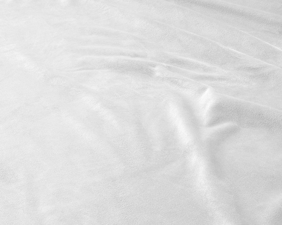 Hoeslaken velvet polyester wit 90 x 200 cm, hoekhoogte 30 cm, voor eenpersoonsbed