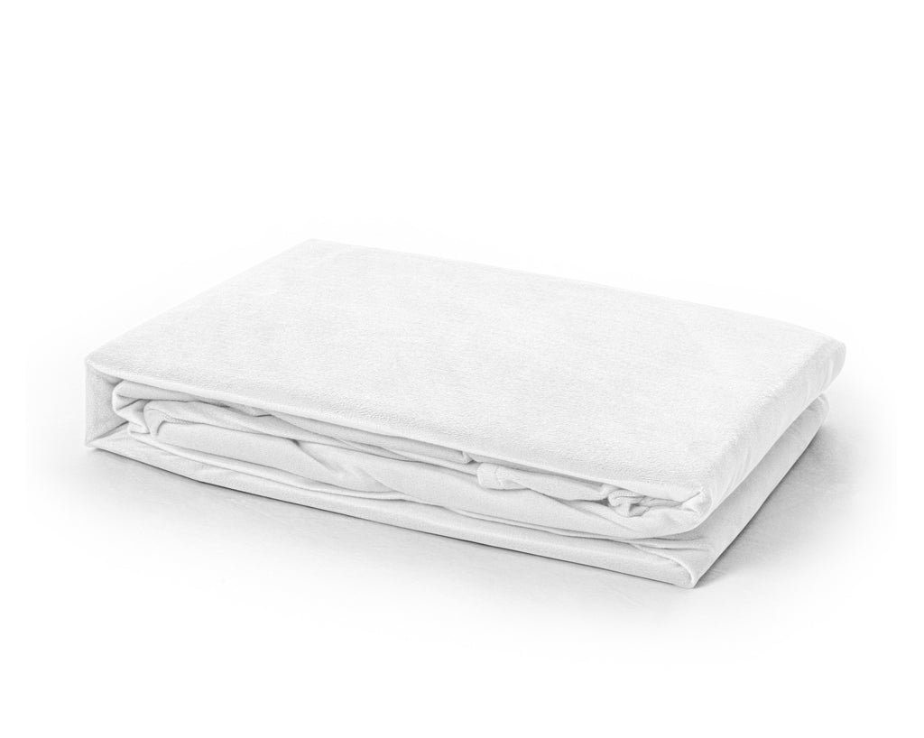 Hoeslaken velvet polyester wit 90 x 200 cm, hoekhoogte 30 cm, voor eenpersoonsbed