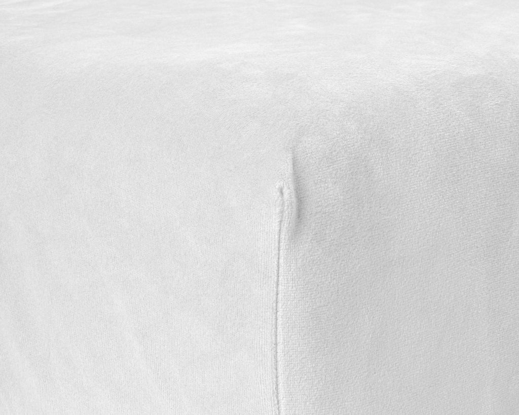 Hoeslaken fluweel polyester wit 160 x 200 cm, hoekhoogte 30 cm, voor tweepersoonsbed