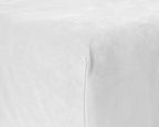 Hoeslaken fluweel polyester wit 160 x 200 cm, hoekhoogte 30 cm, voor tweepersoonsbed