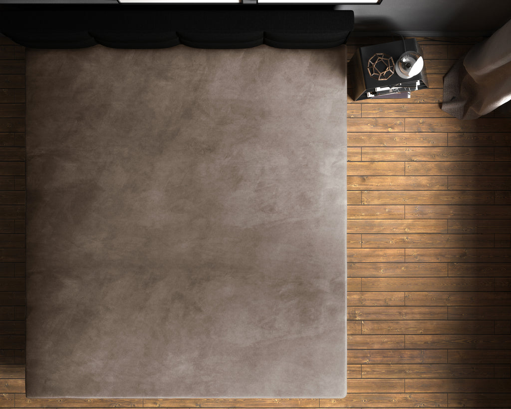 Hoeslaken fluweel polyester taupe 140 x 200 cm met hoekhoogte 30 cm, voor de slaapkamer