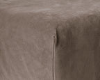 Hoeslaken fluweel polyester taupe 140 x 200 cm met hoekhoogte 30 cm, voor de slaapkamer