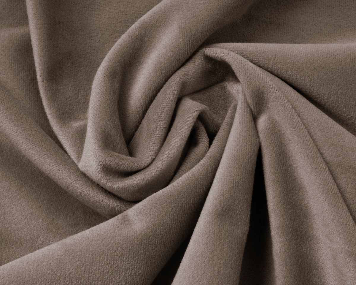 Hoeslaken fluweel polyester taupe 140 x 200 cm met hoekhoogte 30 cm, voor de slaapkamer