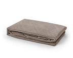 Hoeslaken fluweel polyester taupe 140 x 200 cm met hoekhoogte 30 cm, voor de slaapkamer
