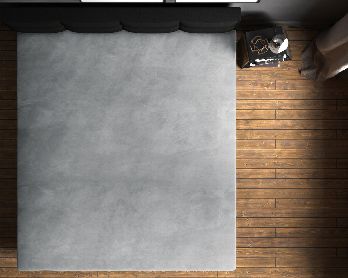 Hoeslaken fluweel polyester grijs 180 x 200 cm, hoekhoogte 30 cm, voor de slaapkamer