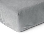 Hoeslaken fluweel polyester grijs 180 x 200 cm, hoekhoogte 30 cm, voor de slaapkamer