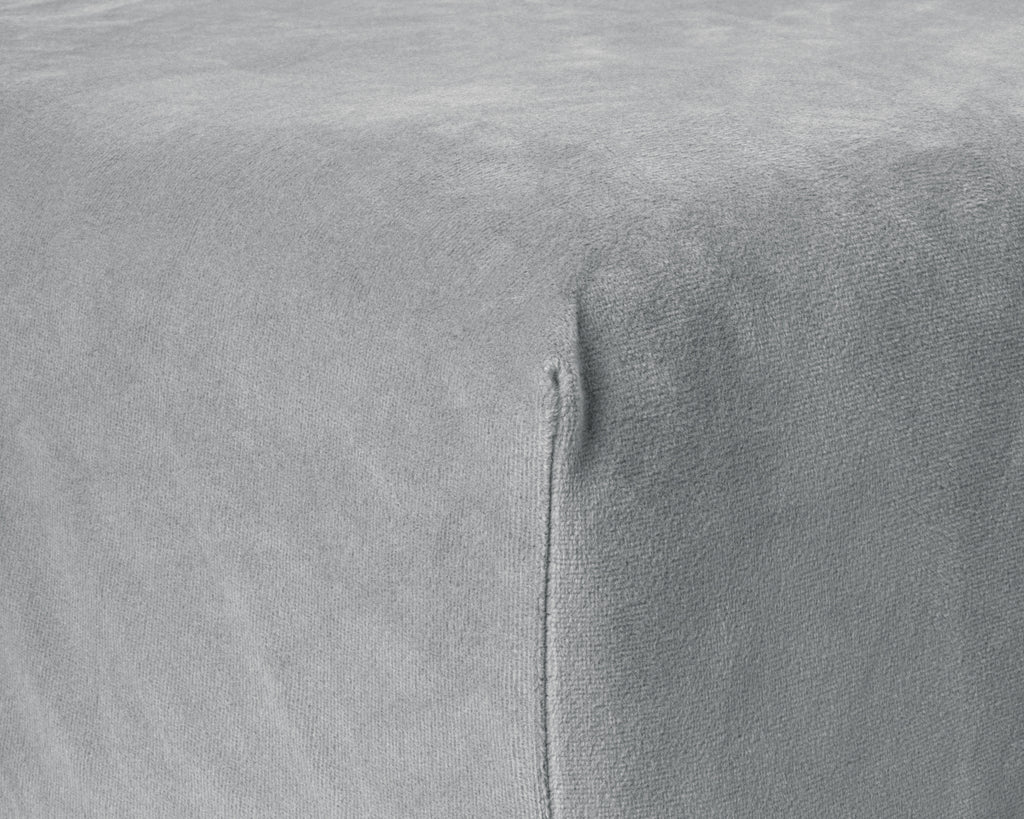 Hoeslaken fluweel polyester grijs 180 x 200 cm, hoekhoogte 30 cm, voor de slaapkamer