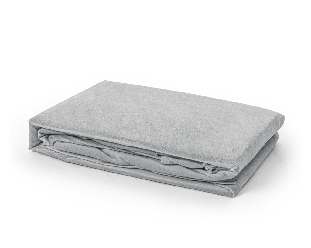 Hoeslaken fluweel polyester grijs 180 x 200 cm, hoekhoogte 30 cm, voor de slaapkamer