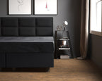 Hoeslaken fluweel polyester antraciet 140 x 200 cm, hoekhoogte 30 cm, voor de wasdroger